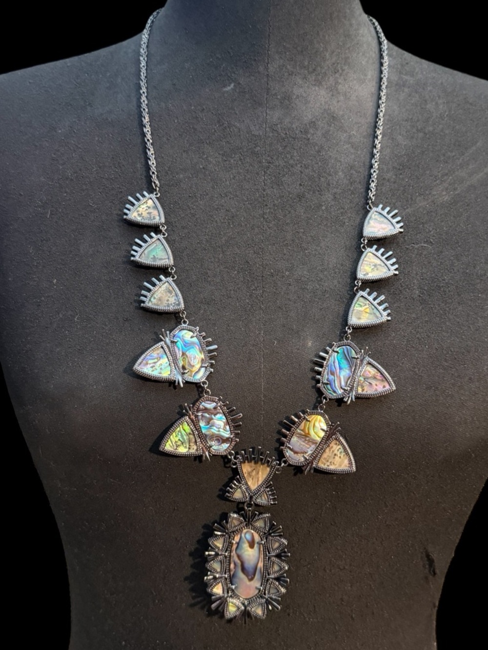 Kendra Scott Havana Gunmetal Necklace in Abalone, Yellow Rose Collection HTF - Picture 8 of 8